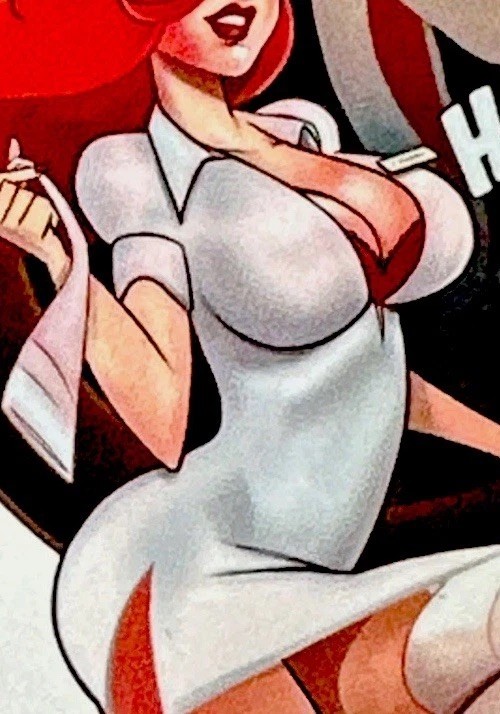 SEXY NURSE GIRL STICKER✨💋💄❤️‍🔥👠💋✨3” x 2 1/4”✨GLOSSY✨JESSICA RABBIT✨👻✨🤍🔥