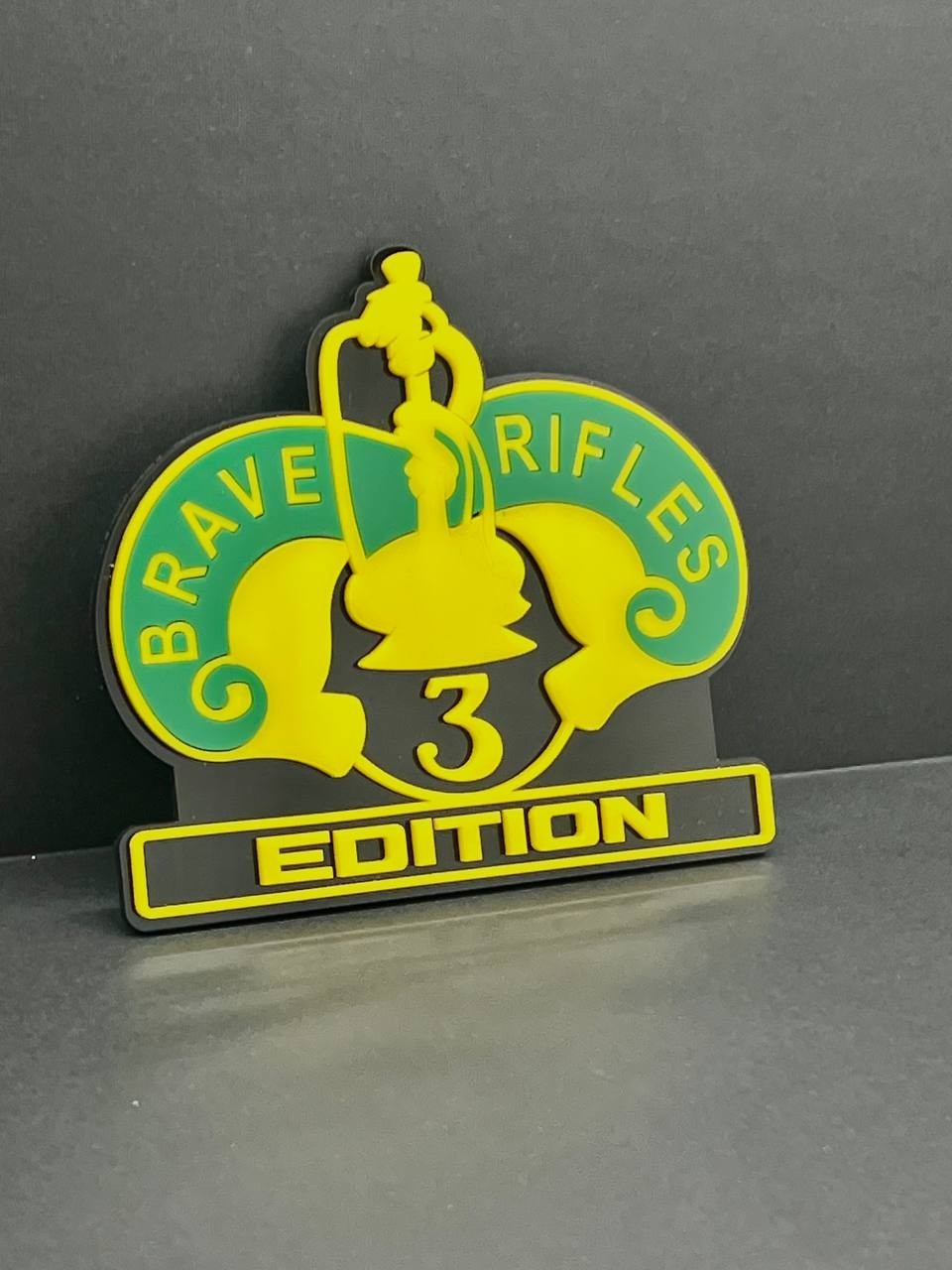 Custom LOGO company Emblem – Acrylic Car Badge w/ Your Text MULTICOLOR