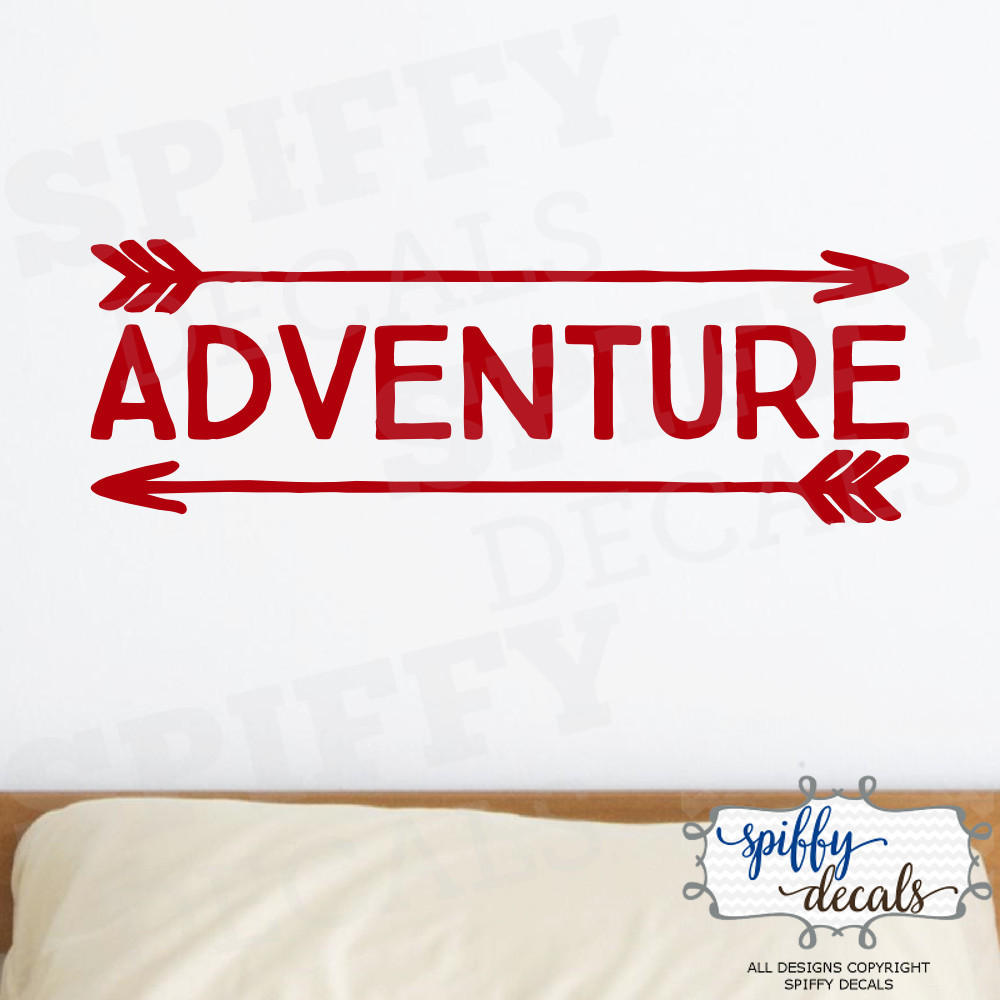 Adventure Awaits Arrow Vinyl Wall Decal Decor Design Sticker Lettering Quote