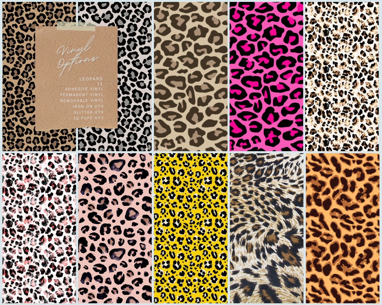 Leopard Print Vinyl Oracal 651 Animal Print Permanent Adhesive FREE SHIPPING 20+