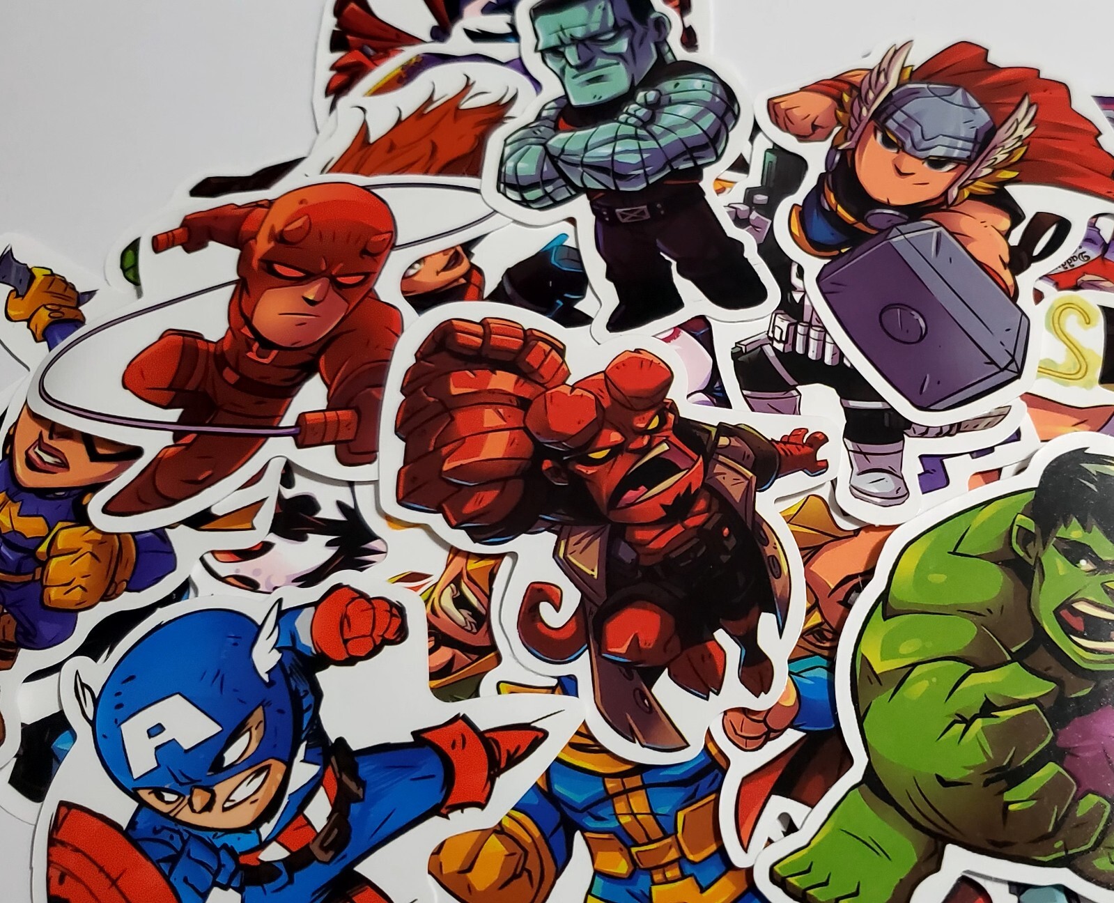 50pc Mixed Super Hero Stickers for Skateboard/Luggage/Laptop flask Glossy