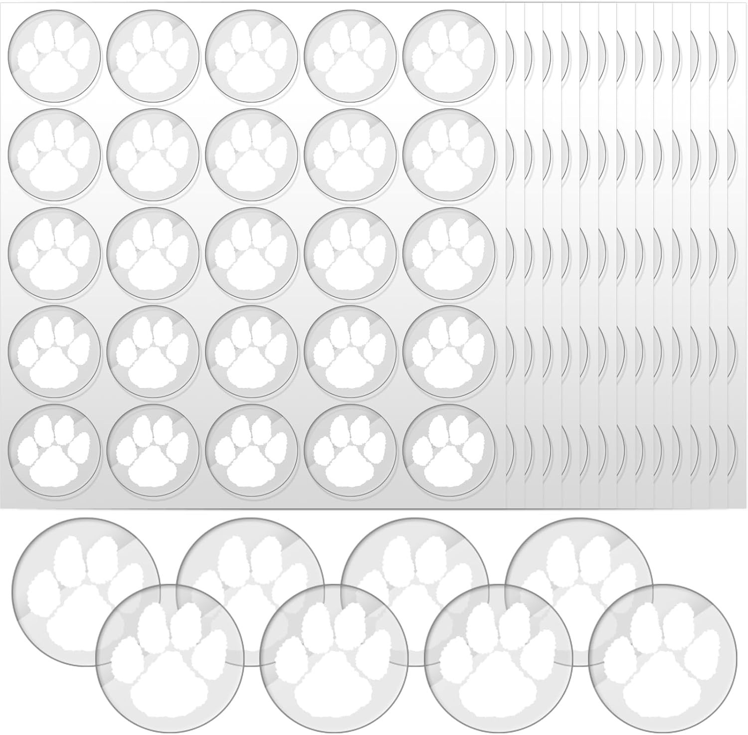Dog Paw Helmet Stickers 200Pcs 1" Pet Paw Self Adhesive Decals Football Baseb…