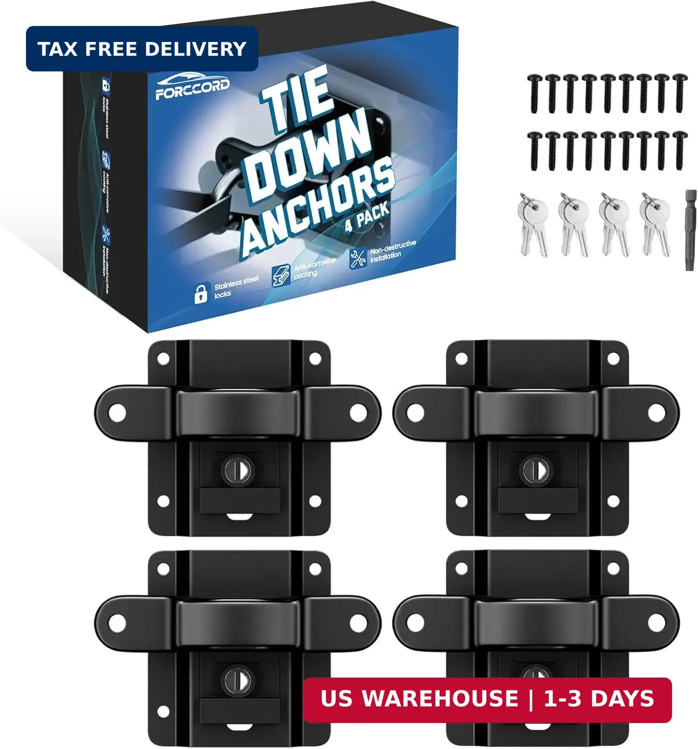 Tie Down Anchors Fit for Ford F150 F250 F350 & Raptor 2026 2025-2015 (Include Li