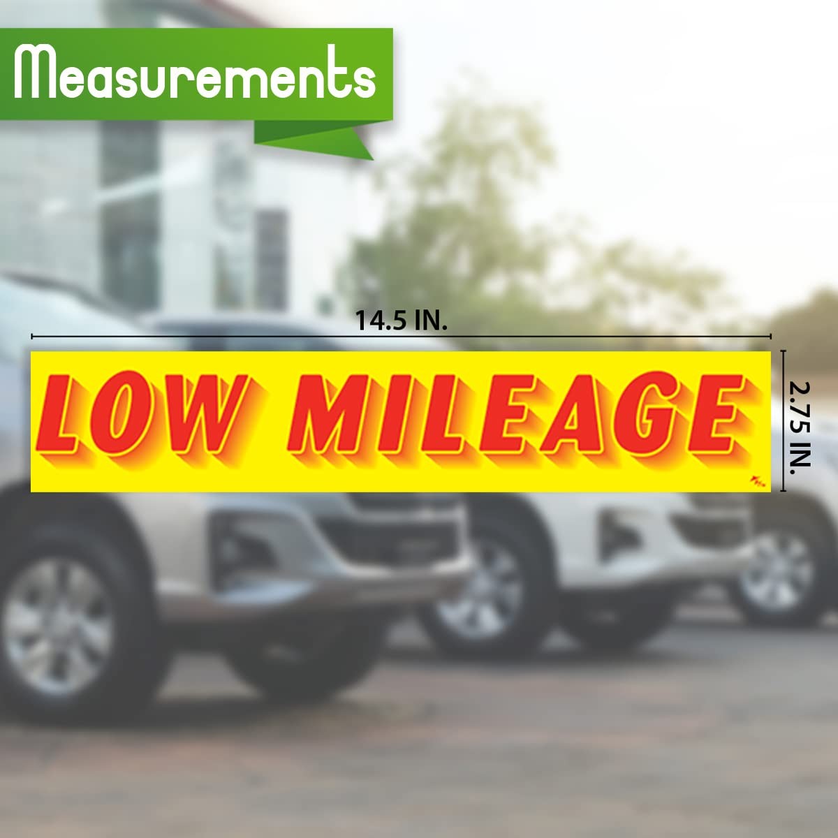 Versa-Tags Low Miles Windshield Stickers 12 Pack 14.5 inches, Mileage