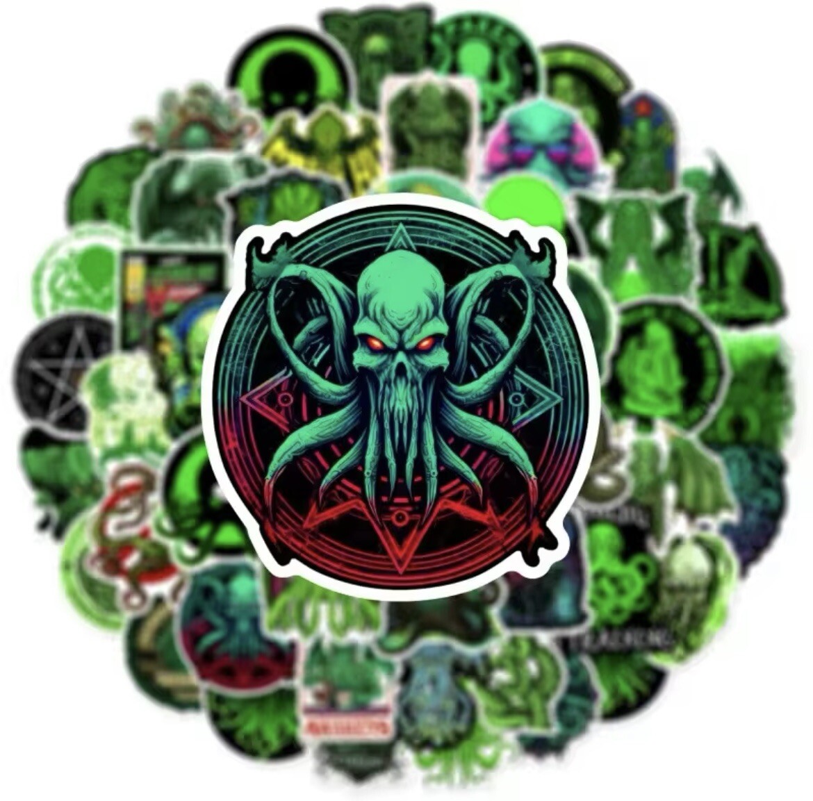 Cthulhu Sticker Style 50pk Mixed Cthulhu Cartoon Themed Random Funny Stickers