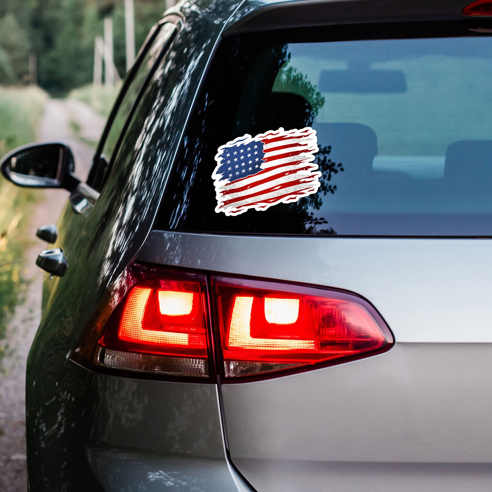 Tattered American Flag – Vinyl Decal Sticker – Car Window Laptop – ebn7976