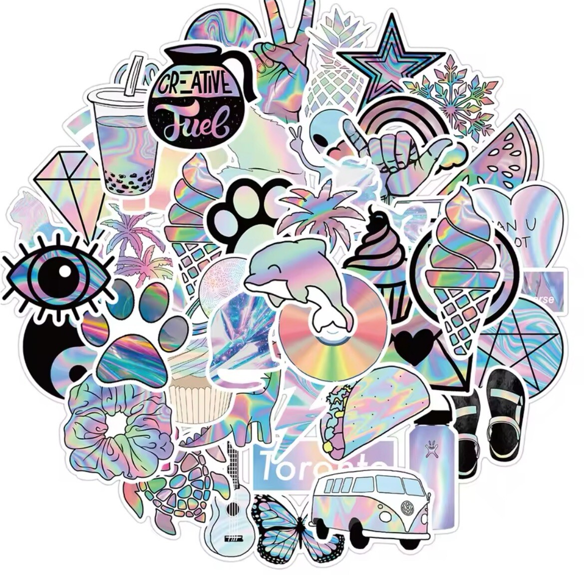 VSCO Pastel Style Stickers 50pk VSCO Cartoon Mixed Fun Random Graffiti Stickers