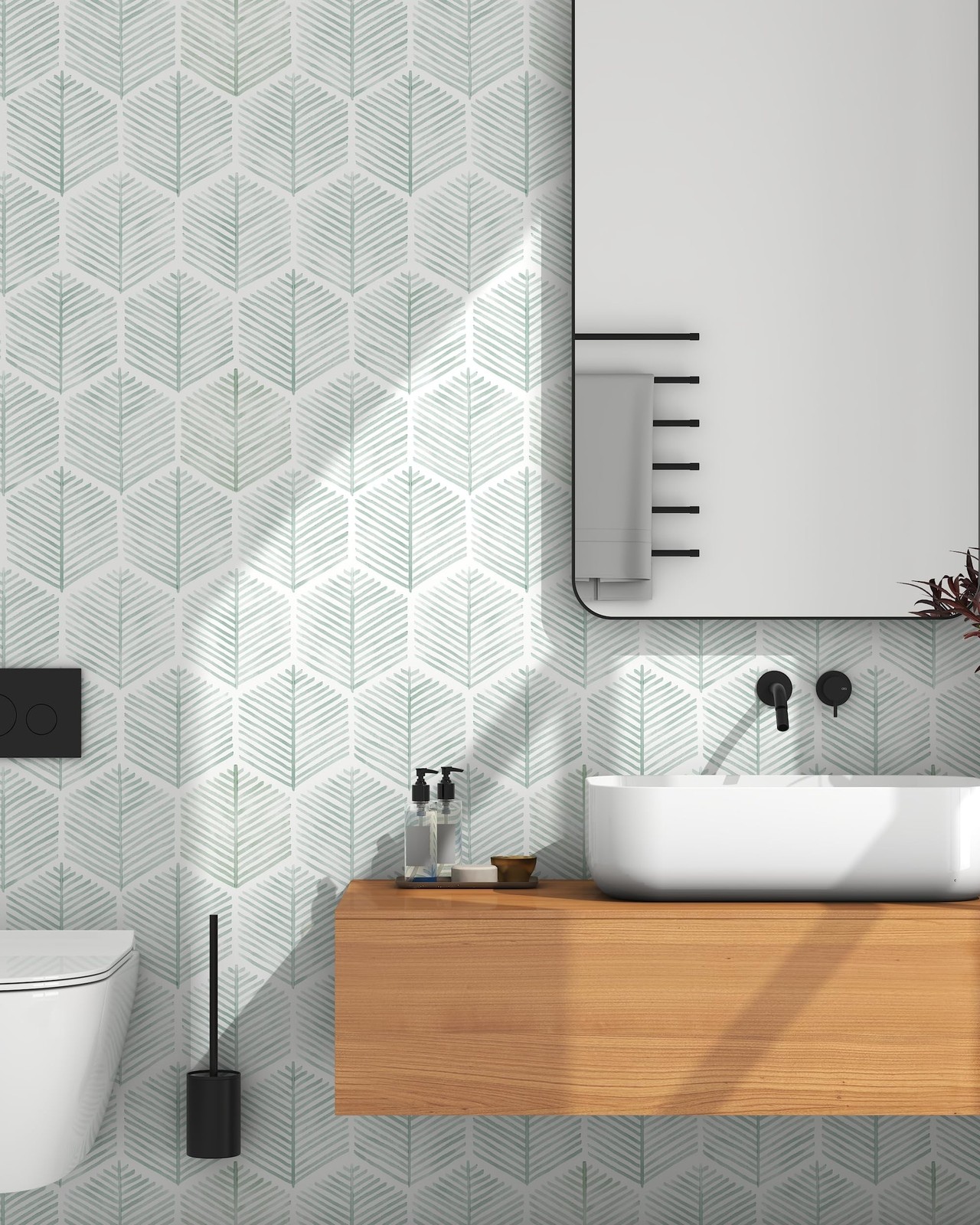 Modern Peel and Stick Wallpaper 17.3"×78.8" Geometric Wallpaper Boho Cont