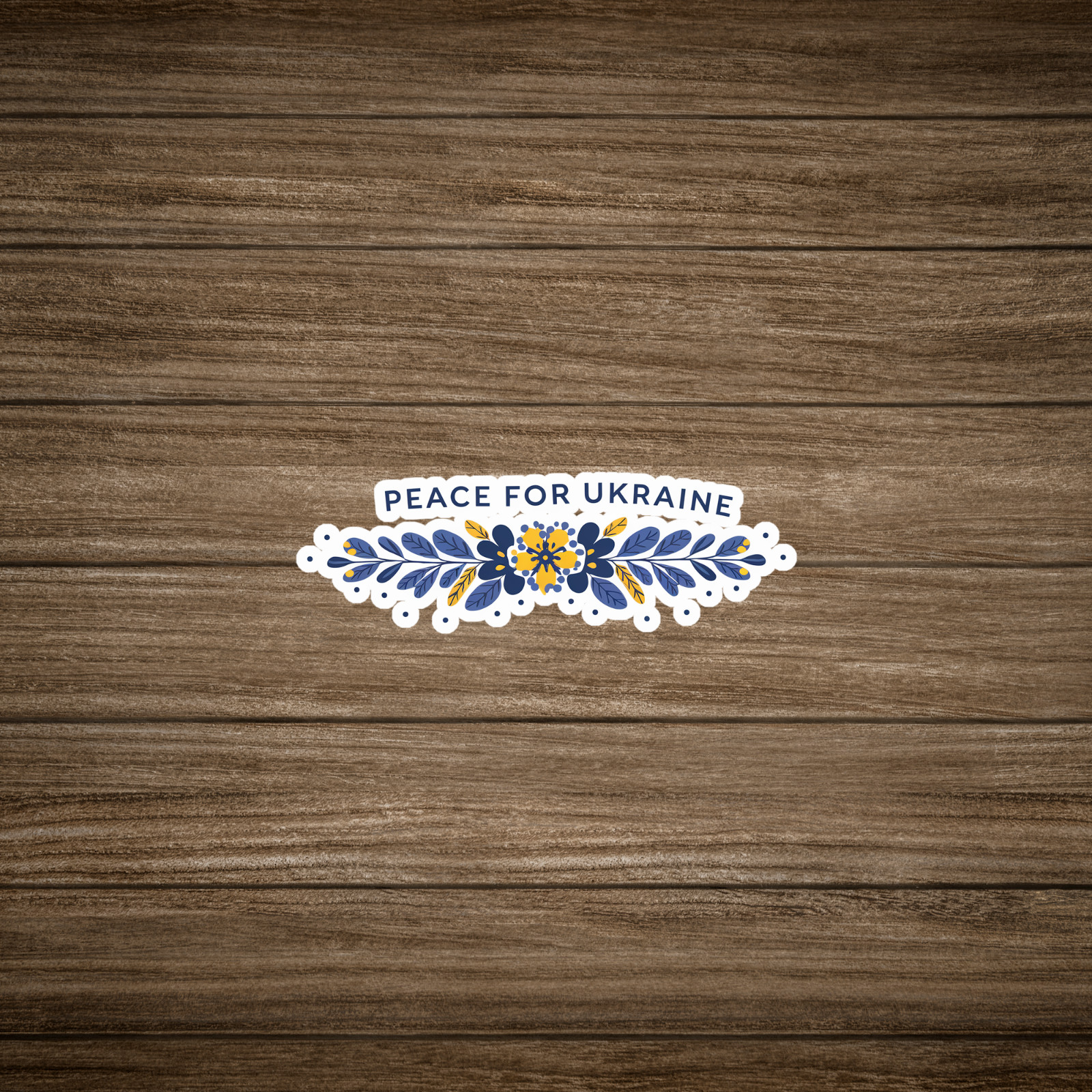 Peace for Ukraine Sticker – Support Ukrainian Freedom Floral Decal #1429