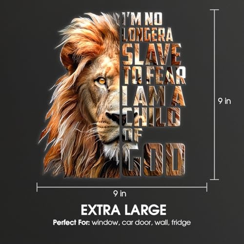 Premium Lion Car Decals, Funny Animal Waterproof Vinyl Sticker, 9×9 inches