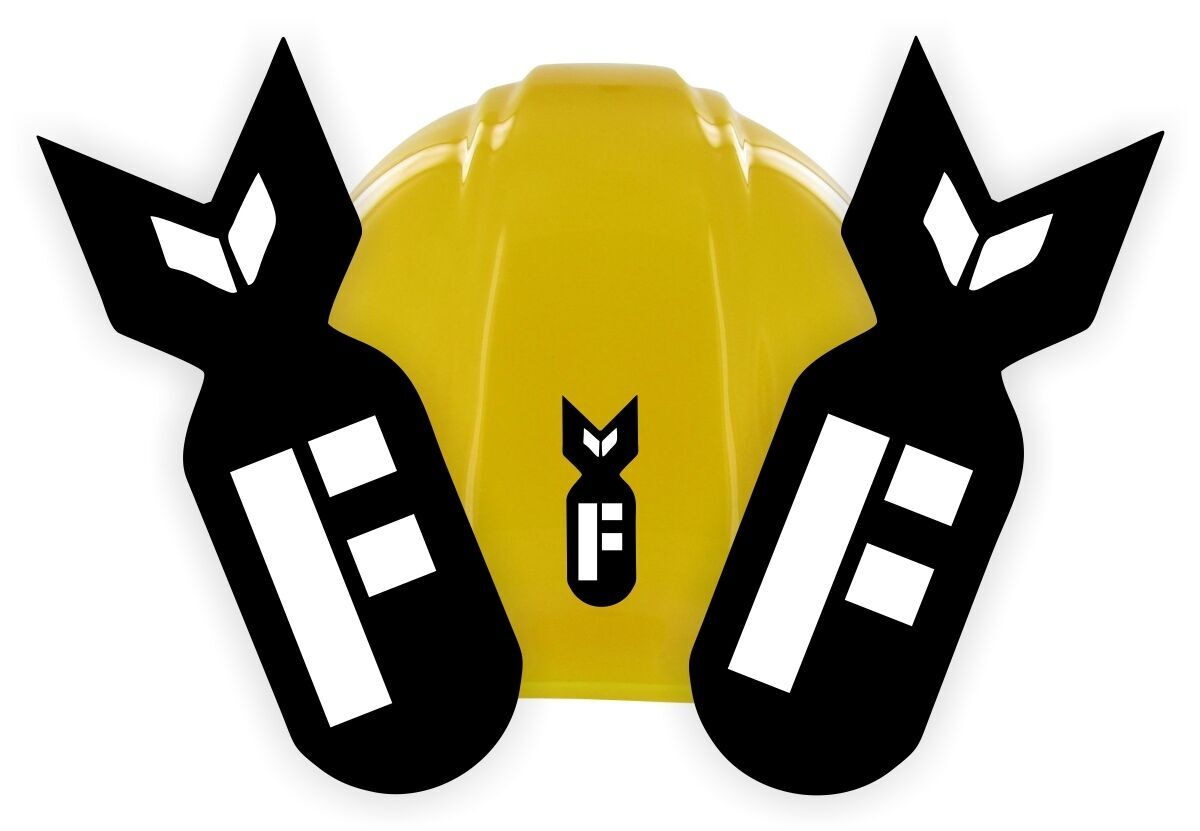 (2) F-Bomb Funny Hard Hat Stickers