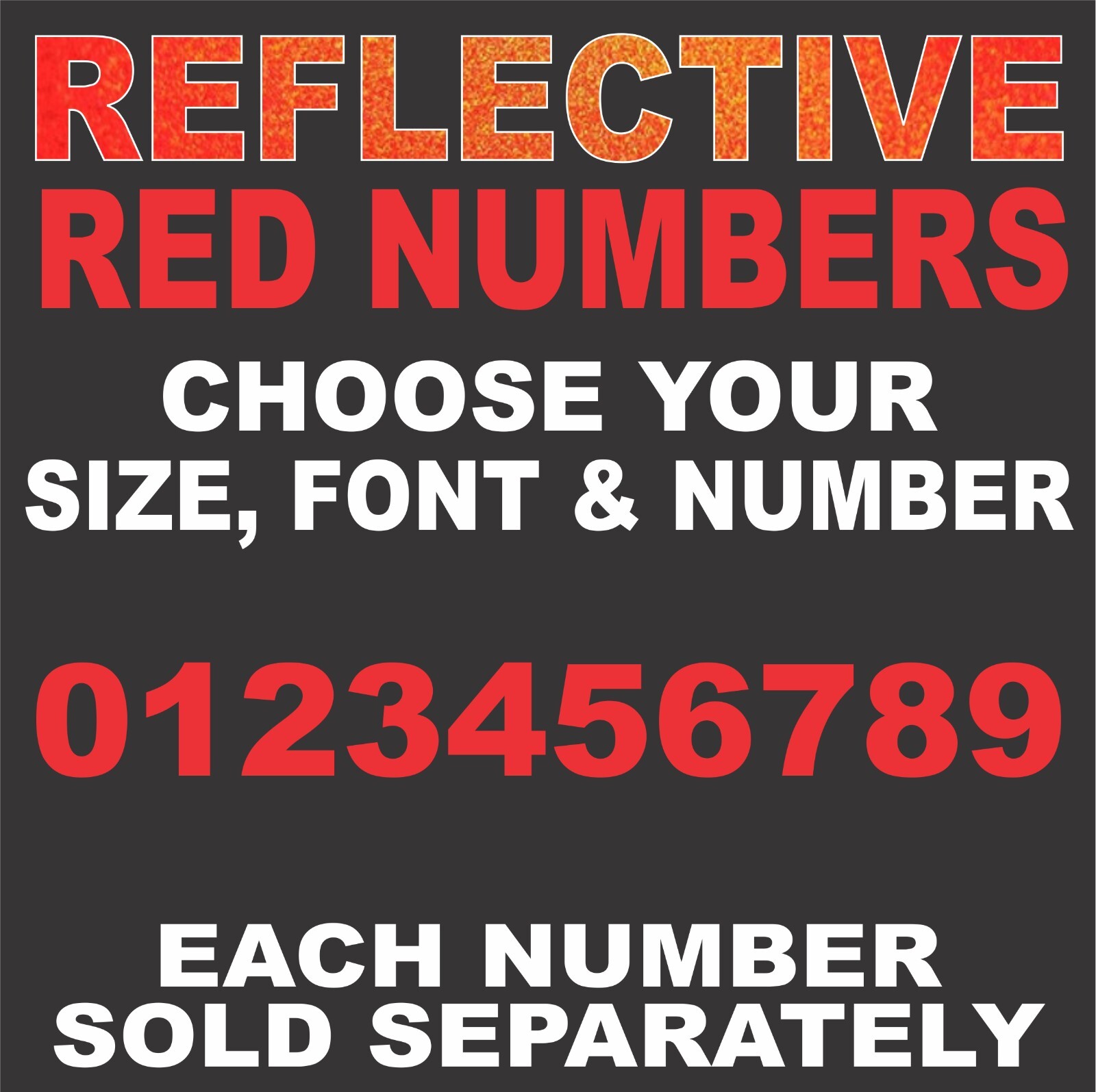 RED REFLECTIVE Street Address Mailbox House ID Number vinyl decal sticker Truck