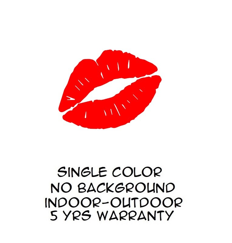Kiss Lips Mark Vinyl Sticker Die-cut Car Decal Sexy (Color & Size to Choose)