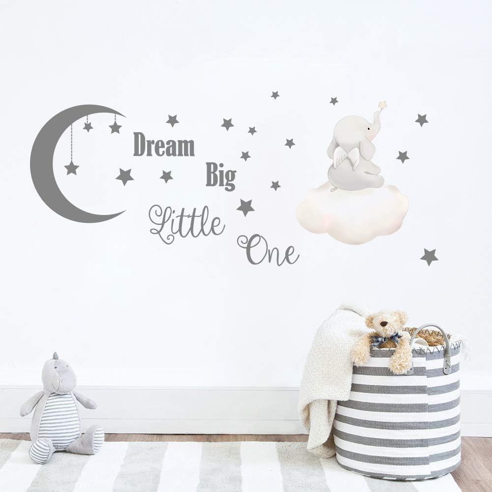 Easy Peel & Stick Elephant Wall Decals with Inspirational Quotes for Kids