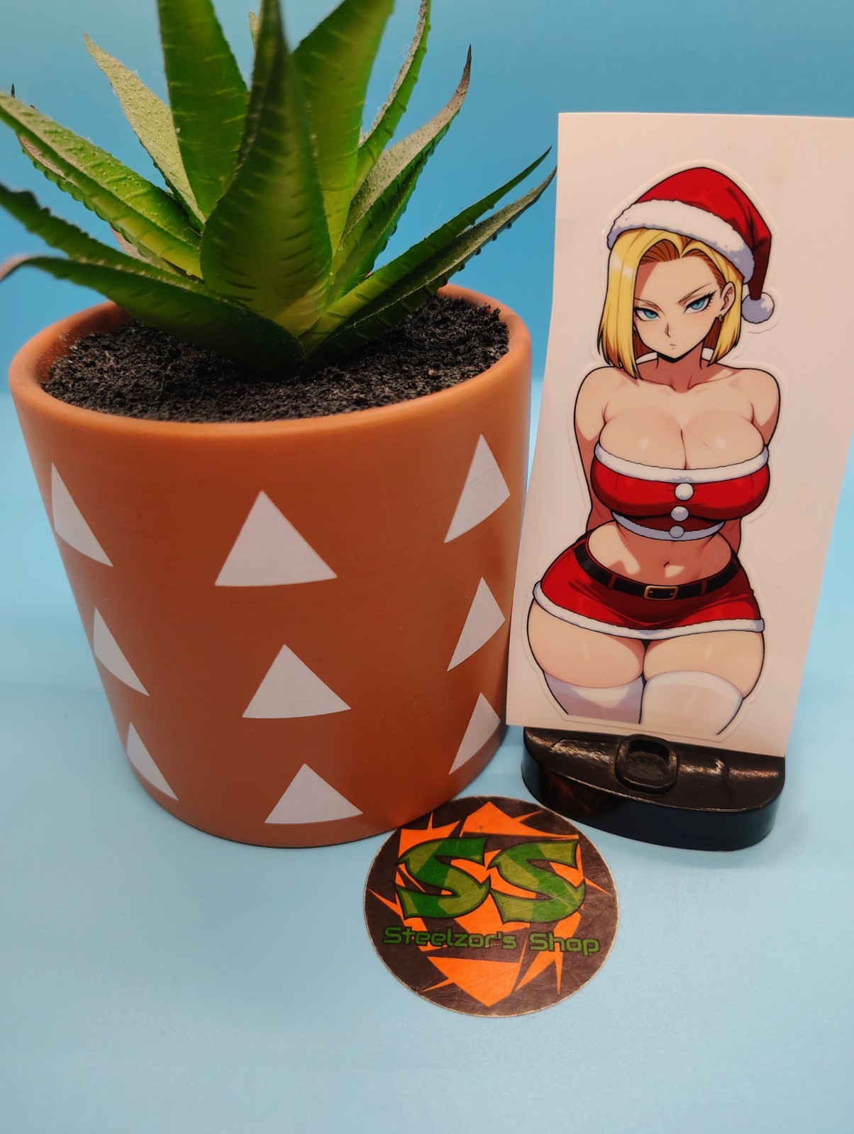 (4.5 Inches) Dragonball Z – Android 18 (Holiday) – Water-Resistant Vinyl Sticker