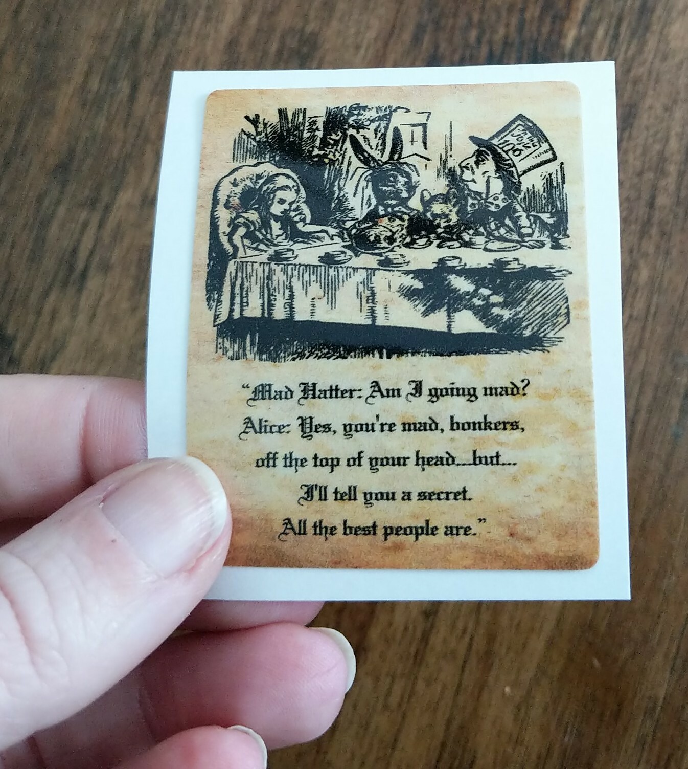2.5" Classic Alice Adventures in Wonderland Hatter Rabbit Decal Vinyl Sticker