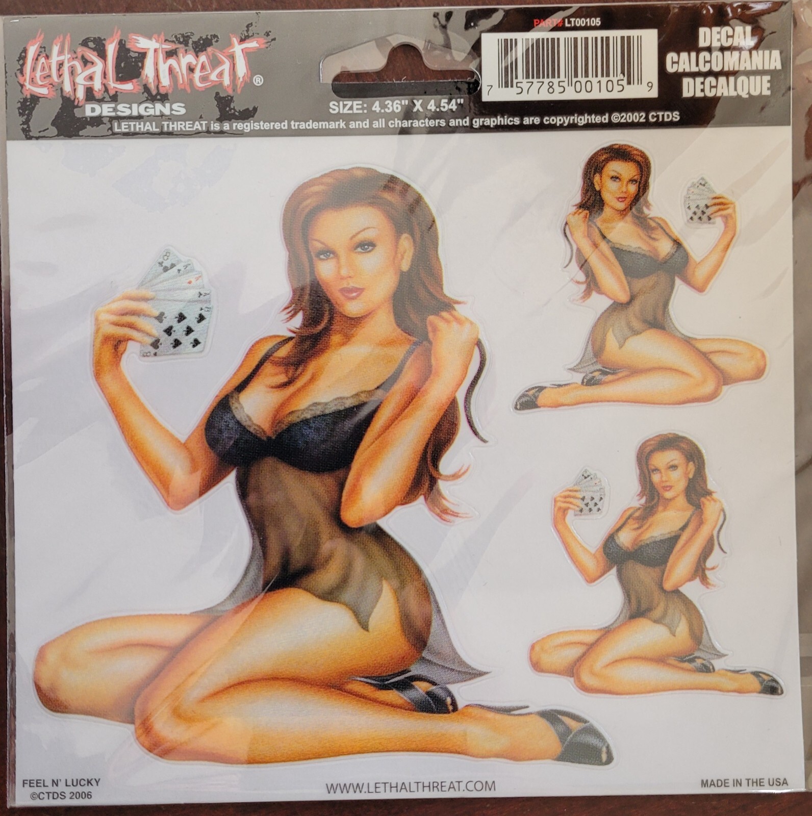 NEW LETHAL THREAT FEELIN' LUCKY BABE DECAL STICKER 4.25"x4.5" LT00105