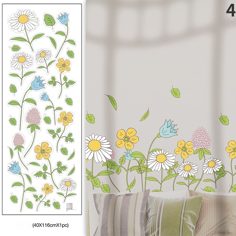Bedroom Decoration Self Adhesive Flower Wall Stickers Window Cabinet Door Decals