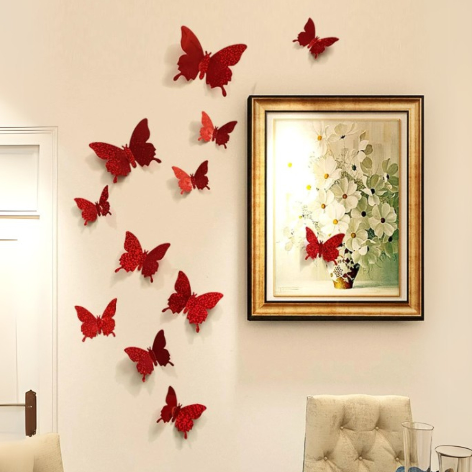 12pcs Butterfly Wall Stickers 3D Vinly Decal for Home & Festival Decoration Gift