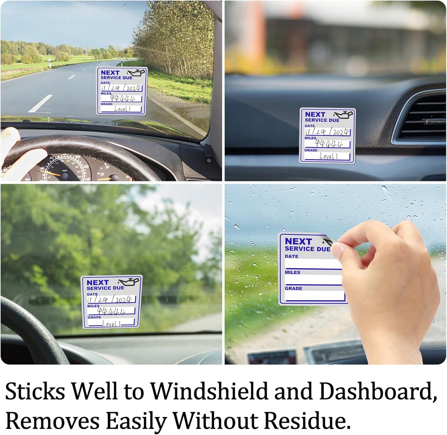 for Oil Change Stickers Vinyl 300 Pcs 2”x 2” Service Black Stickers, Next Se