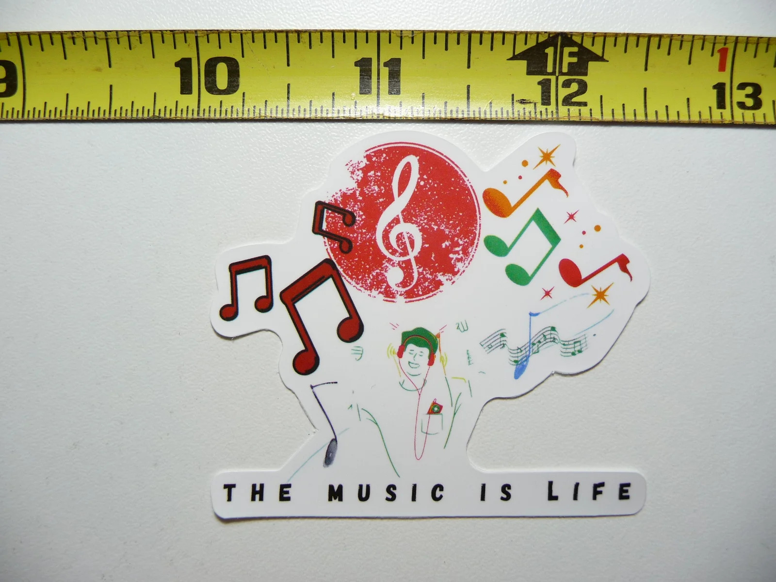 MUSIC IF LIFE NOTES PERSON LISTENING SMALL STICKER DECAL BAND SONGS MUSICIAN
