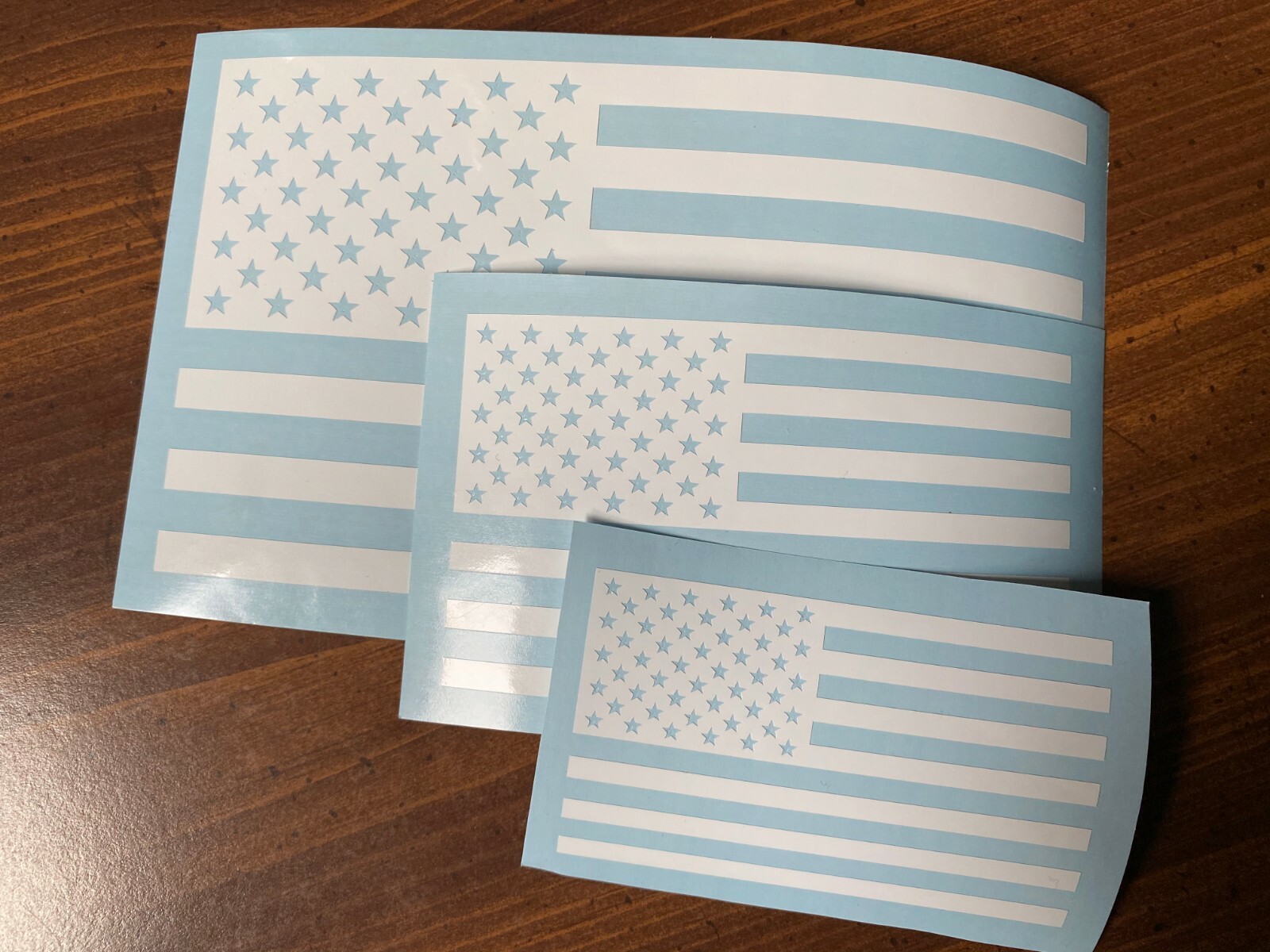 SUBDUED AMERICAN FLAG -WHITE- Vinyl Decal Indoor & Outdoor Sticker. Choose Size!