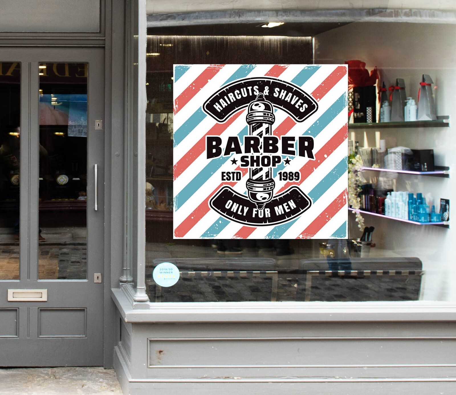 3D Man Hair Cut G425 Barber Shop Window Stickers Vinyl Wall Mural Decals Honey