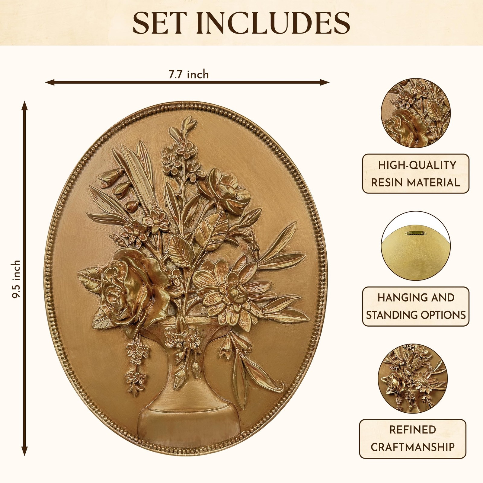 97 Decor Vintage Wall Sculptures For Living Room – Gold Vintage Wall Decor, O…