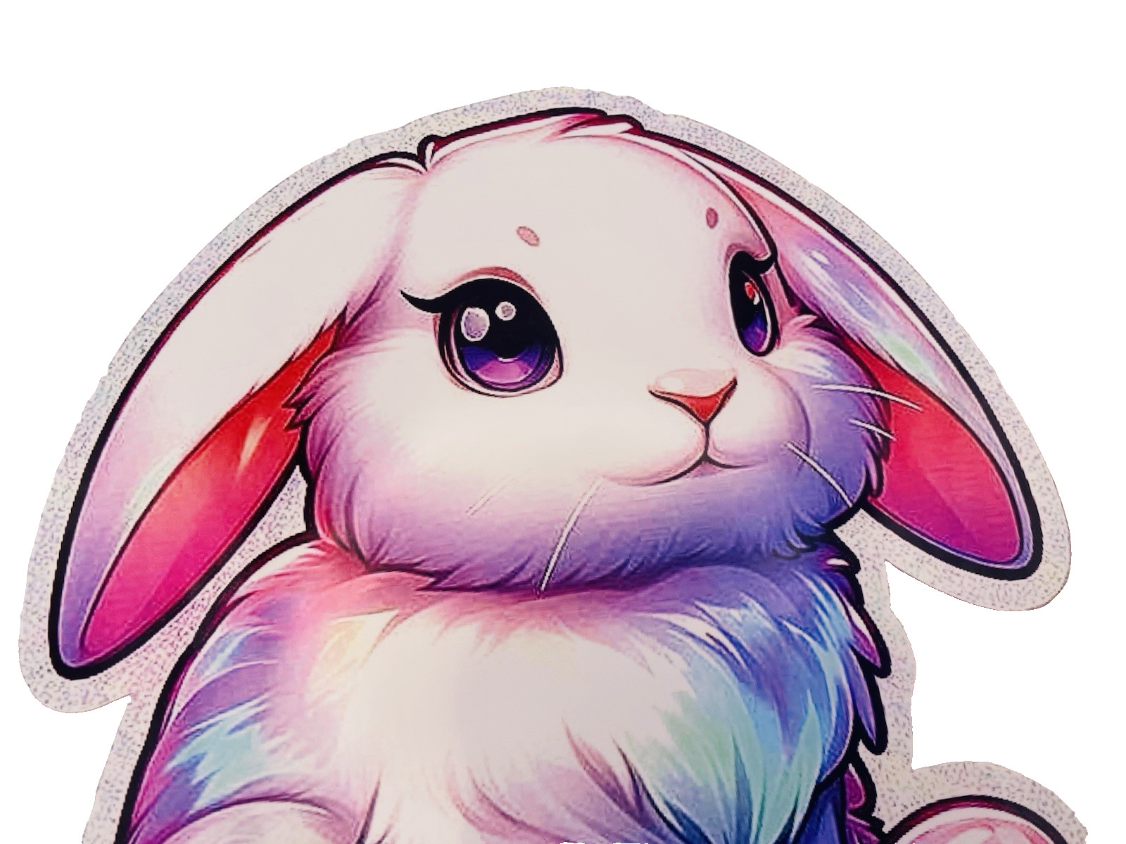 White Shiny Bunny Animal Waterproof Car Decal Wall Poster Vinyl Sticker Large
