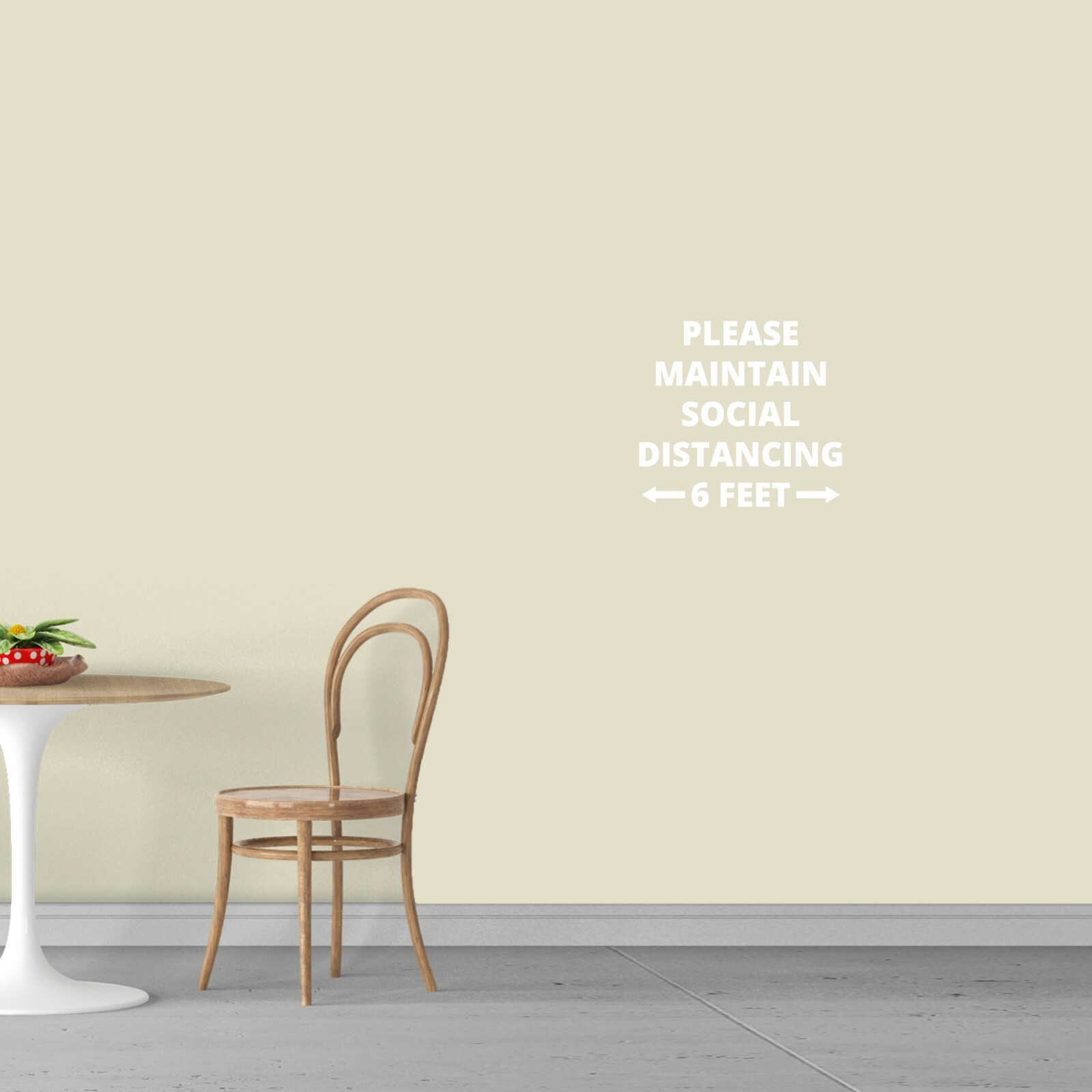 Please Practice Social Distancing Decal, Office Business Signage