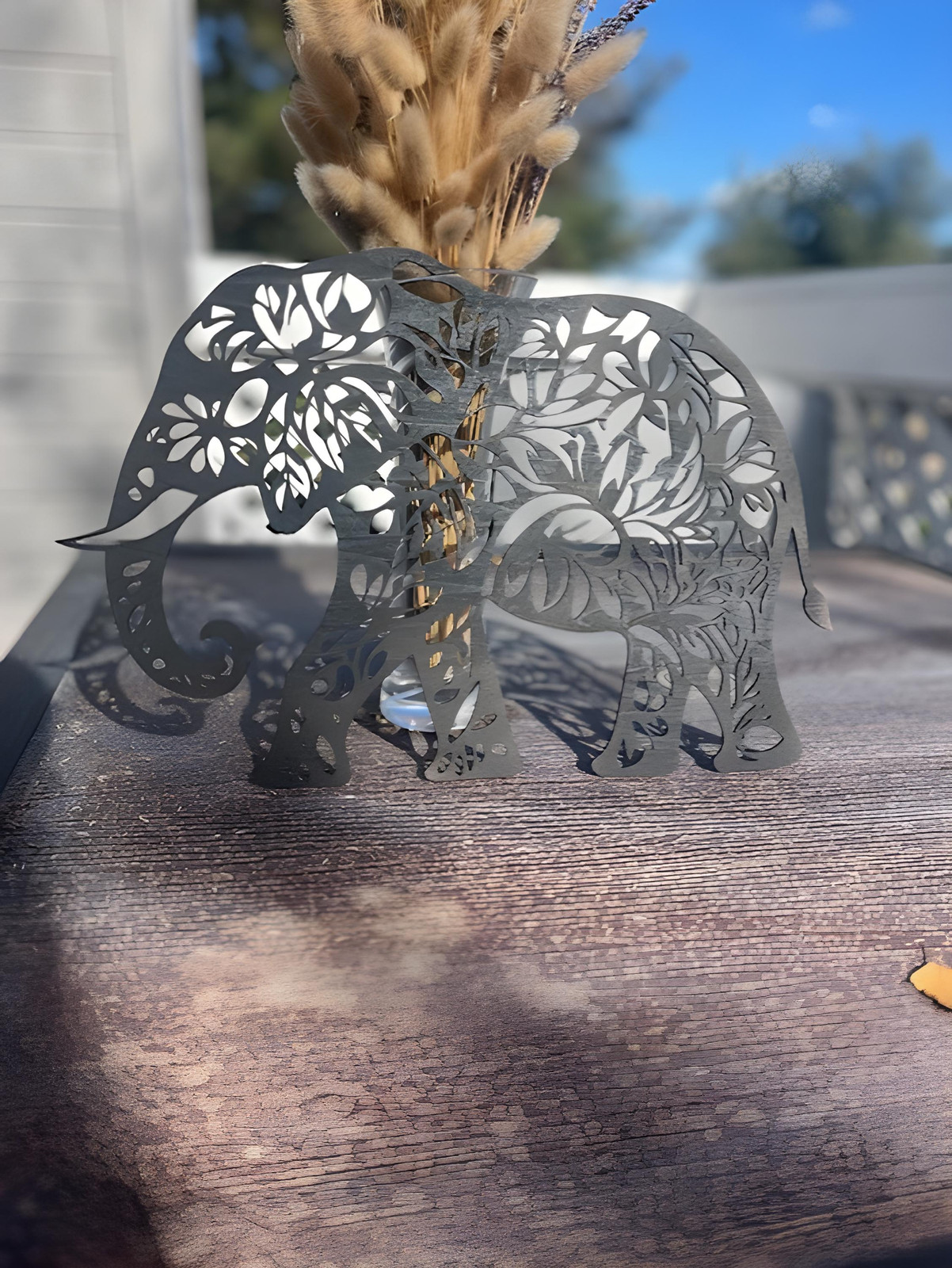 Modern Elephant Laser-Cut Wall Décor Minimalist Solid Color Wall Art