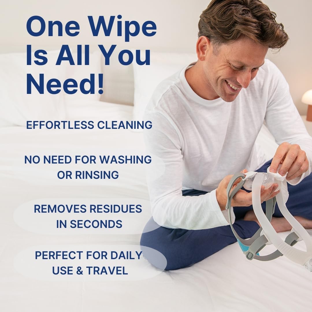 Unscented Travel CPAP Mask Wipes Antibacterial (150 Count) –100% Soft Cotton– Li
