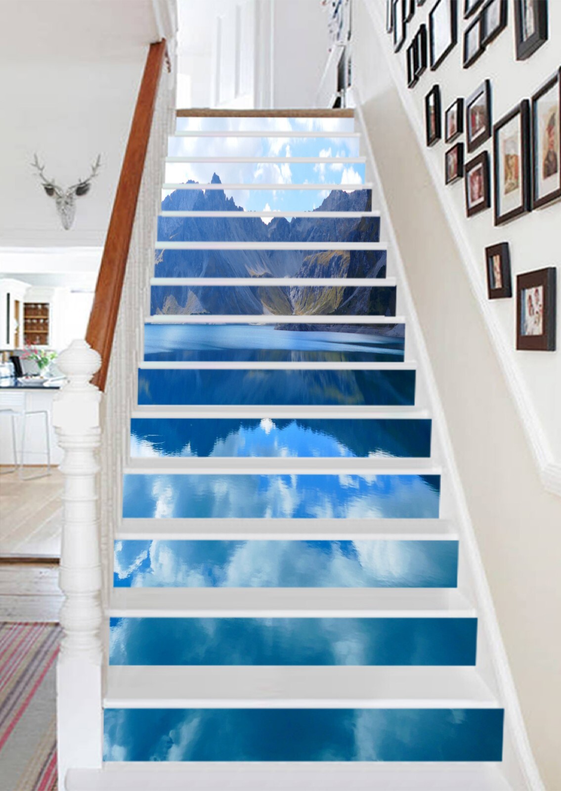 3D Mountain Lake AZ1232 Stair Risers Decoration Mural Vinyl Wallpaper Kay