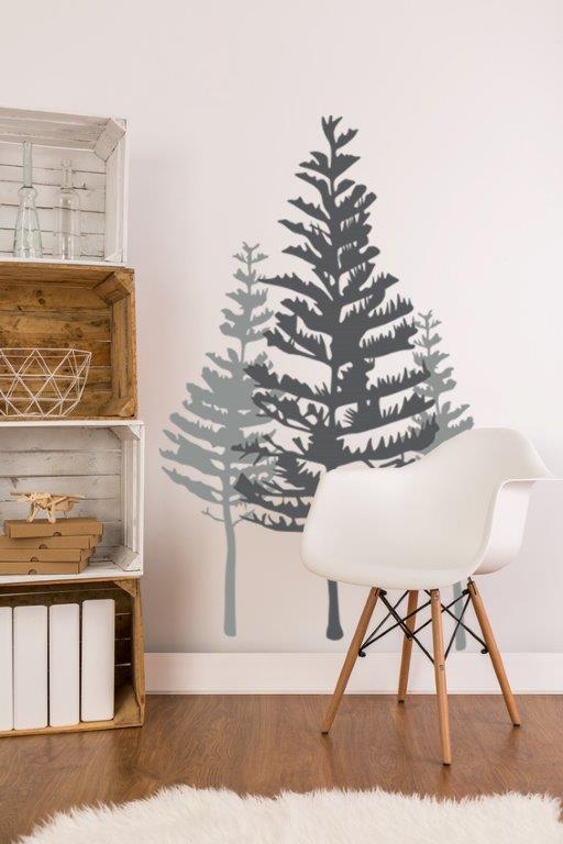 Tree Wall Decal, Rustic Wall Decor, Woodland Wall Decor, Pine Tree Wall Decal