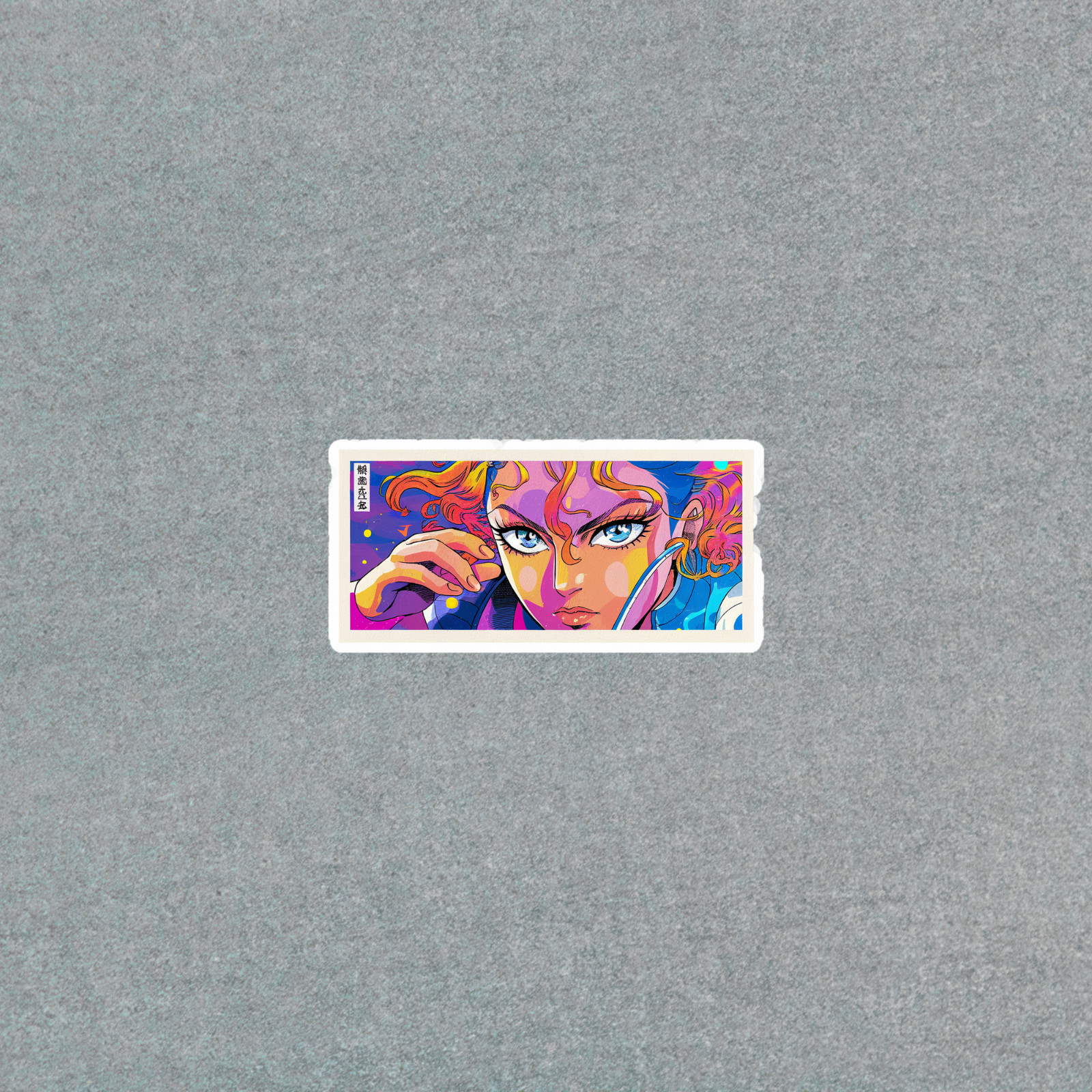 Vibrant Pop Art Woman Portrait Sticker – Colorful Retro Illustration Decal #4501