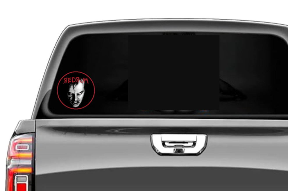 Halloween – (The Shining) – Redrum – 4" Decal Car Window Cooler Laptop Decor Bag