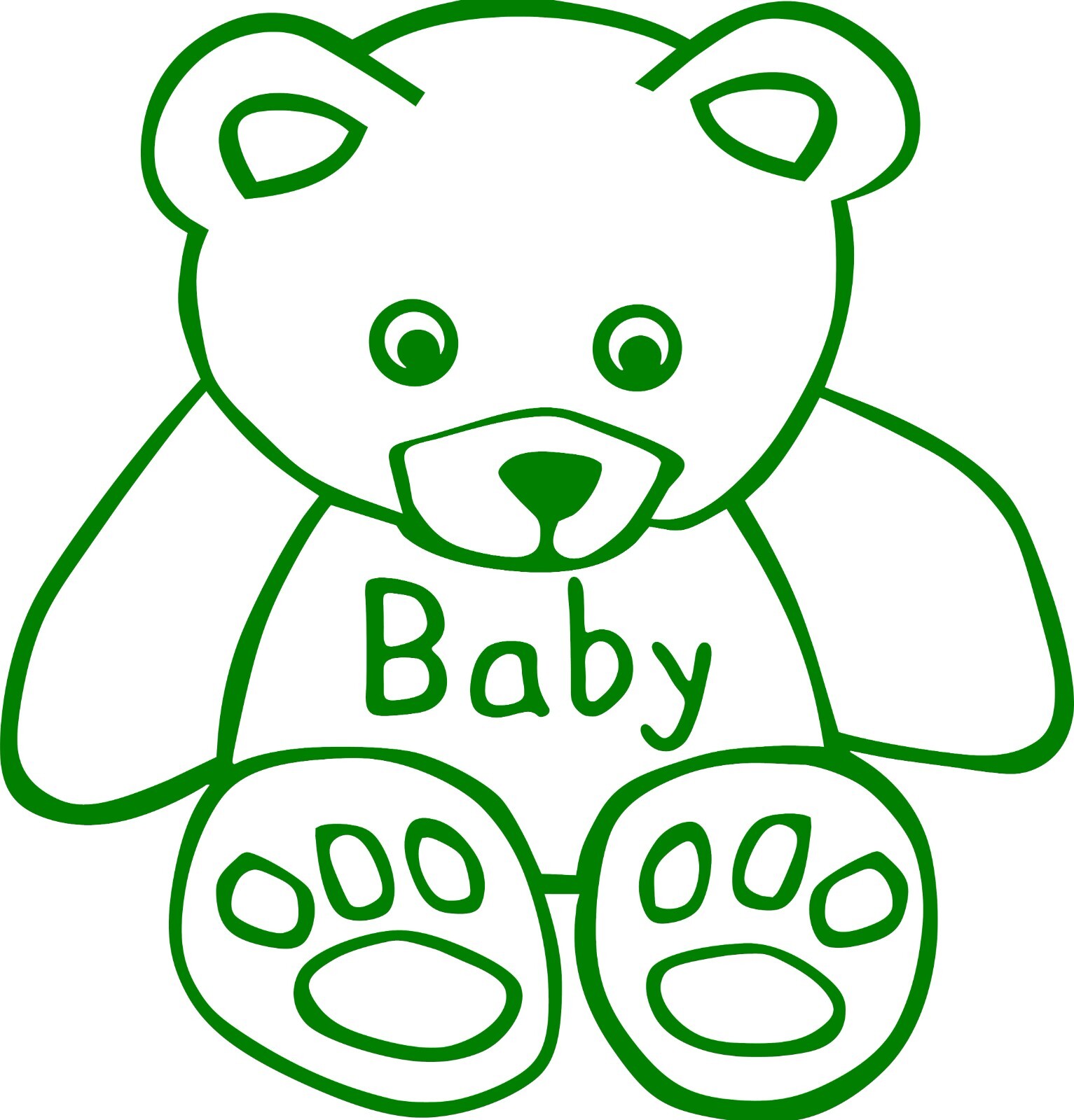Teddy Bear Decal -w/ your choice of name on it and color 5.7"h x 5.5"w