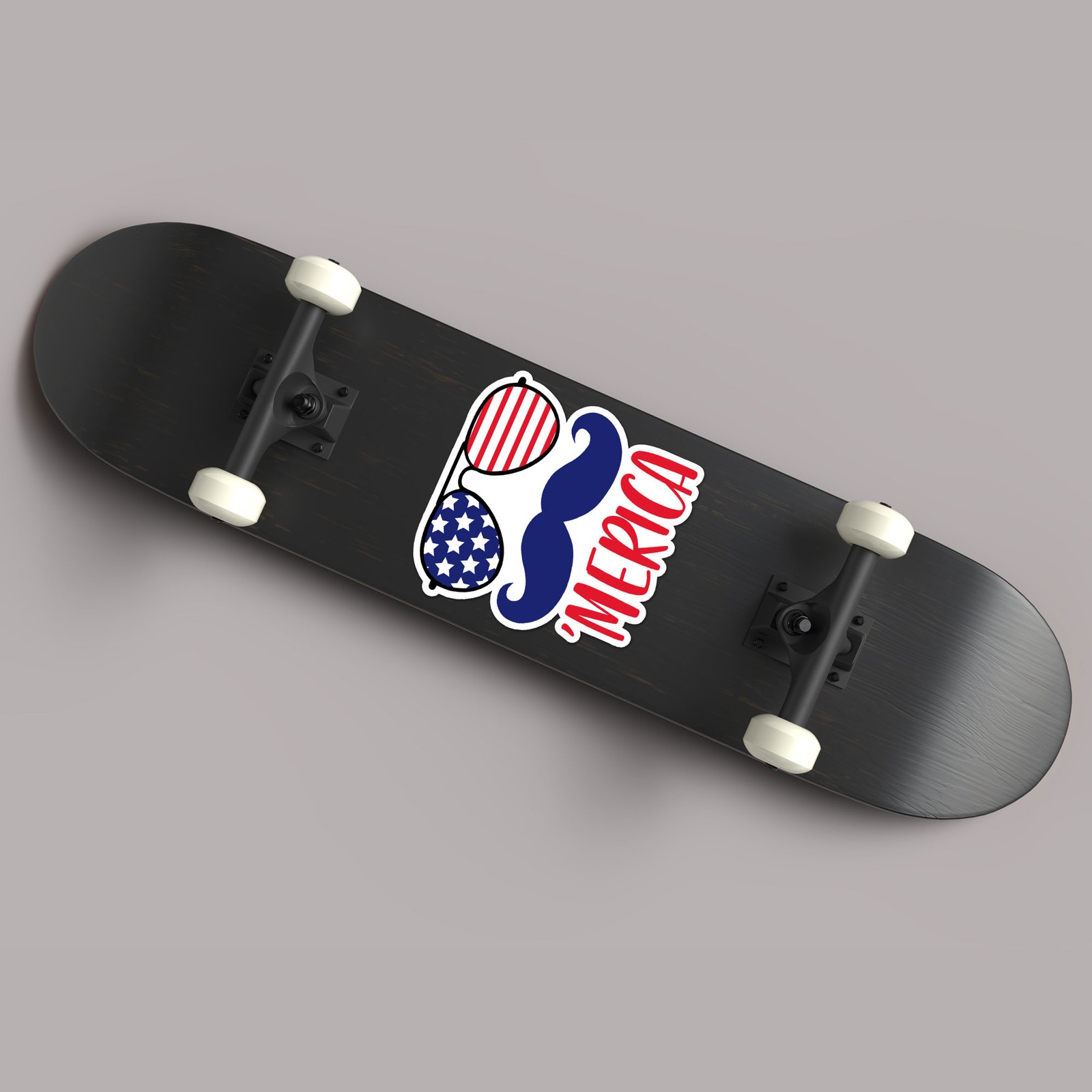 'Merica Mustache Glasses – Vinyl Decal Sticker – Car Window Laptop – ebn9921