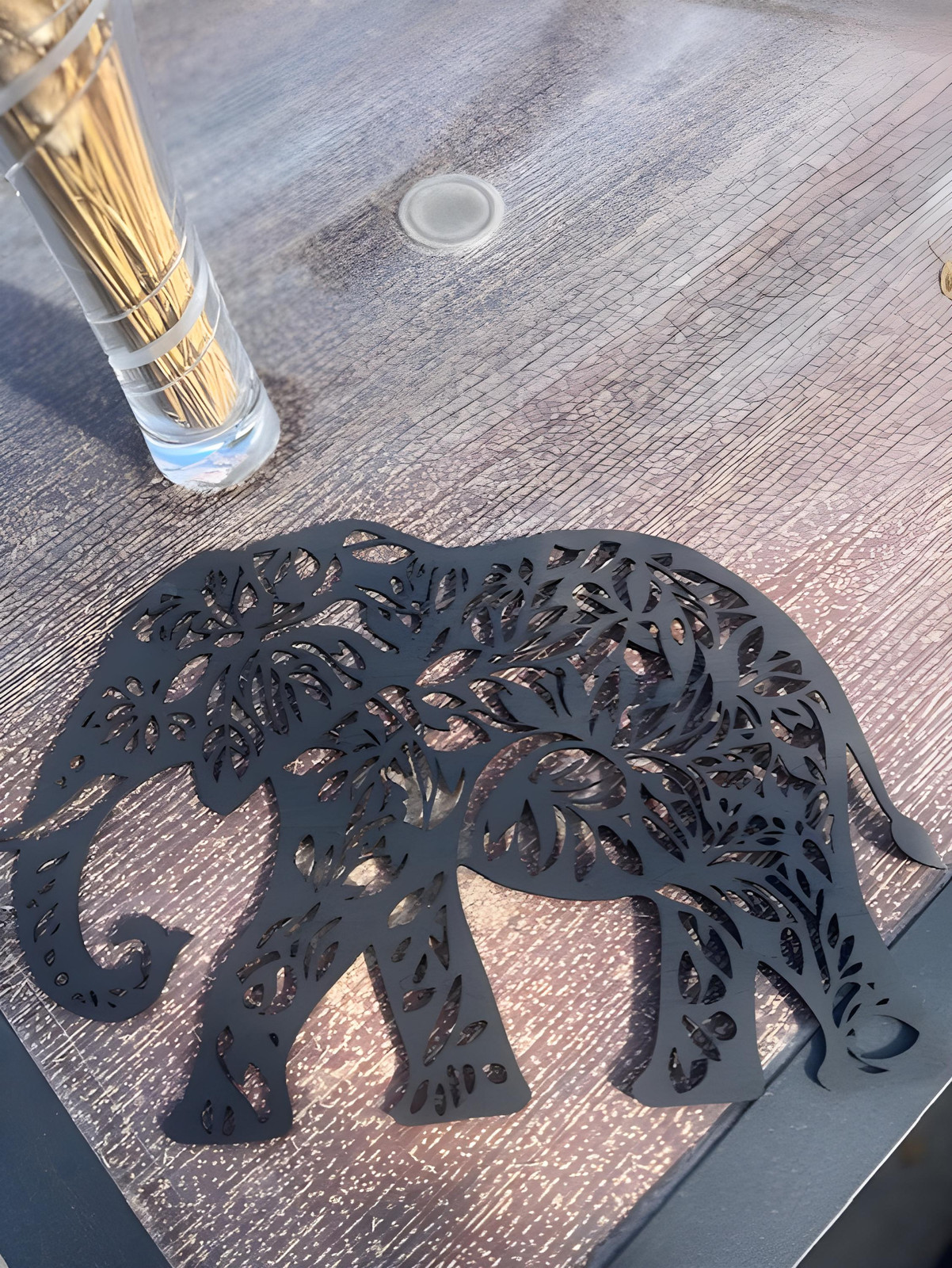 Modern Elephant Laser-Cut Wall Décor Minimalist Solid Color Wall Art