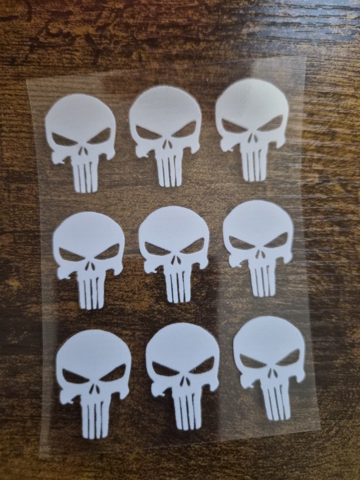 9pc THE PUNISHER SKULL High Quality UVDTF Decal Sticker waterproof USA NOTVINYL