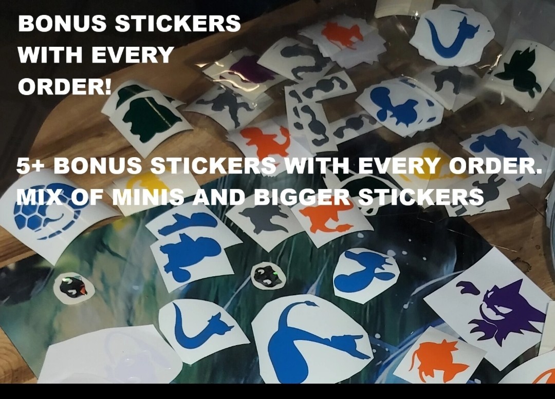 Pokemon Starter Evolutions Sticker Pack. 9 Stickers + Bonus Stickers
