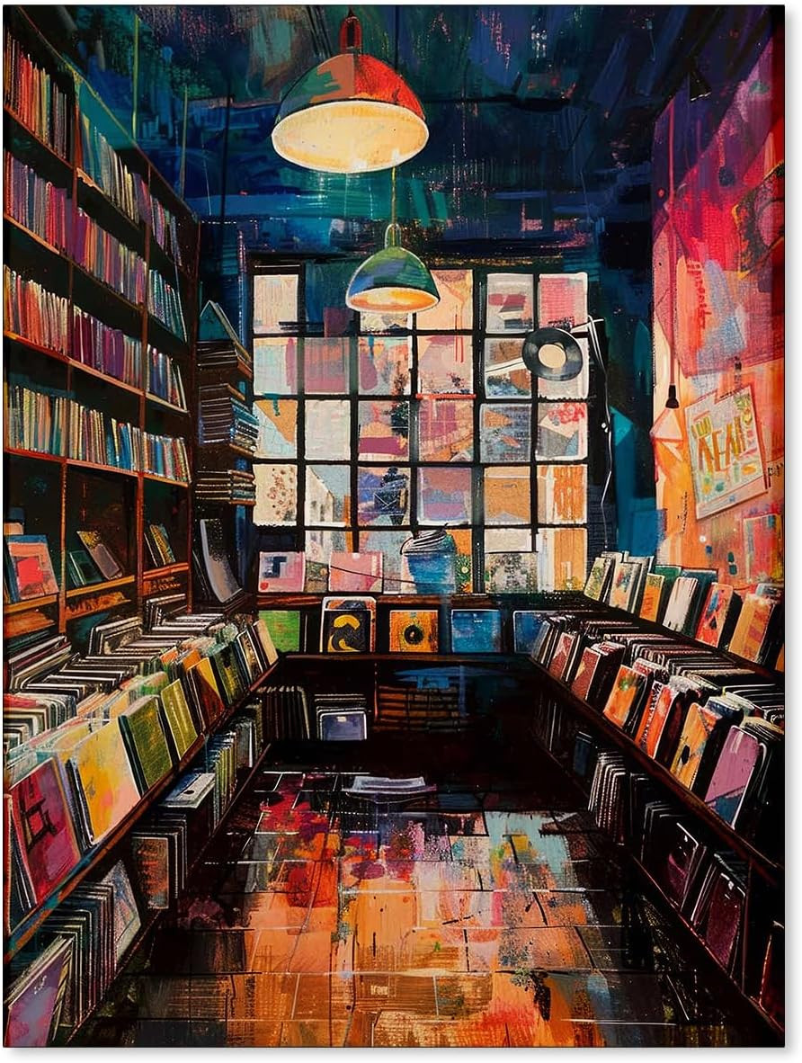 Vinyl Record Store Poster Music Album Cover Wall Art Vintage Aesthetic Prints fo