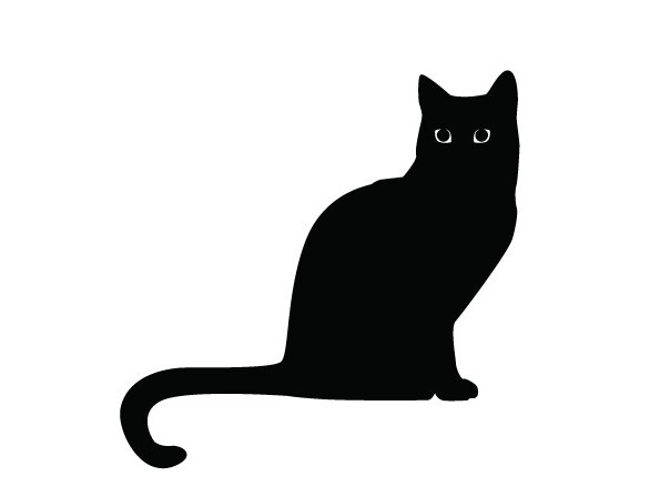 Cat Tail Down – Black Cat#5 DieCut Vinyl Decal 4-21 in Kitty Cat Outdoor Sticker