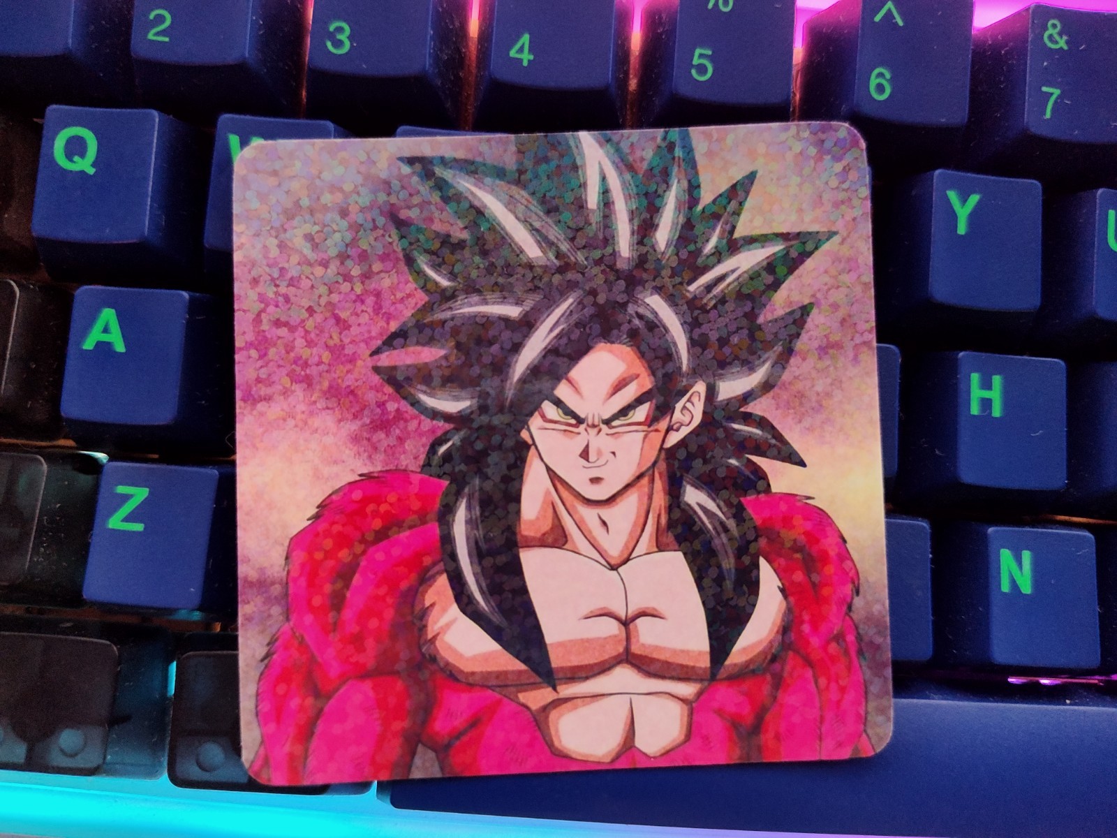 Goku SSJ4 Stare DBZ Dragon Ball Z Retro Nostalgia Sticker Holographic