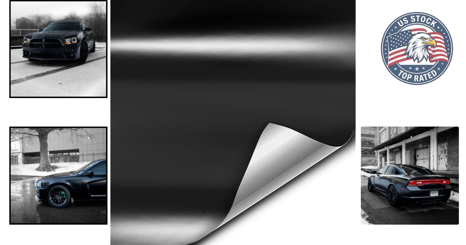 Satin Black Adhesive Vinyl Wrap Film 6ft x 5ft – Unlimited Vehicle Customization