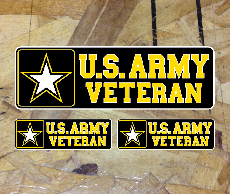 US ARMY Veteran Sticker Decals Badge Tool Bumper Sticker Car Truck Choose size