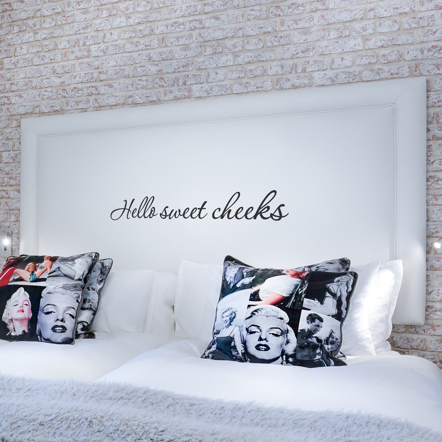 Hello sweet cheeks wall decal love quote sticker bedroom bathroom 22×3 inches