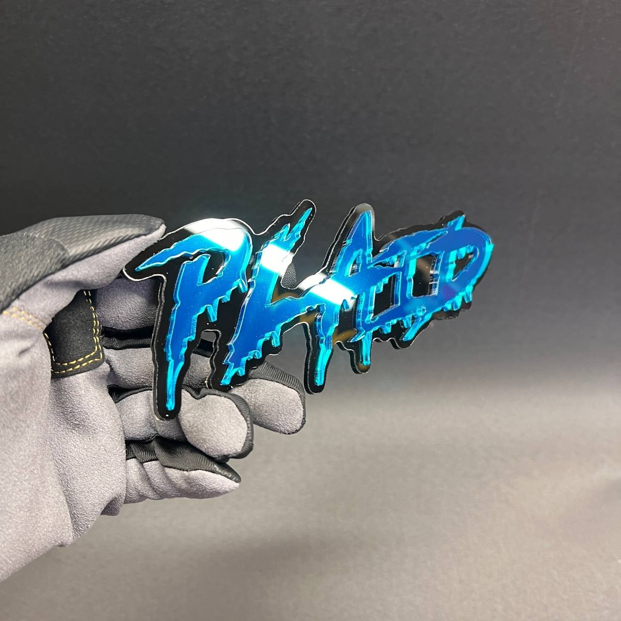 1x PLAID Custom Text 3D Acrylic Car Emblem Badge Multicolor Fender Decal