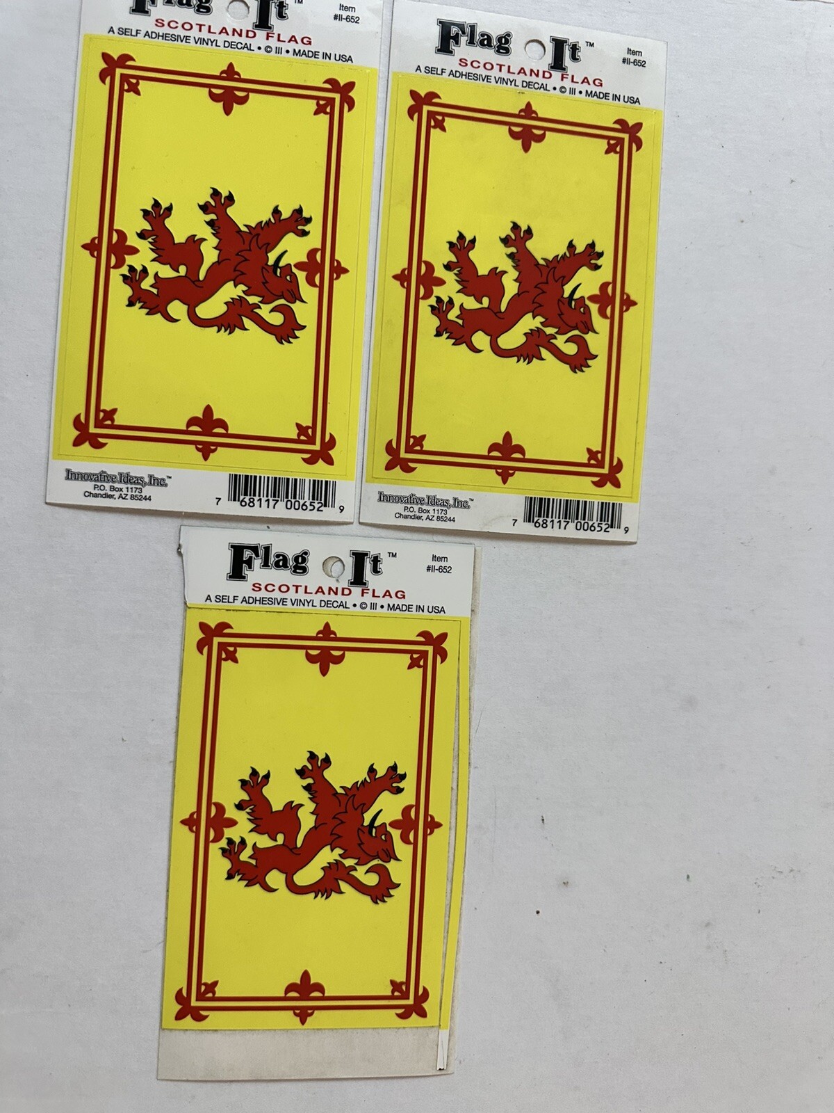 Scotland International Flag Sticker Decal Lot Of 3 – New Old Stock, See Photos!