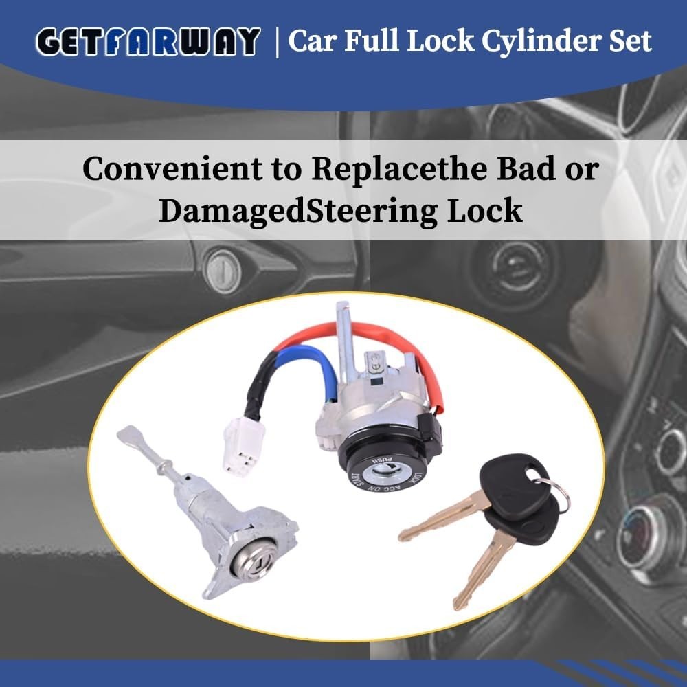 Hyundai Elantra Car Ignition Switch Door Lock Cylinder Set & 2 Keys 2011-2016
